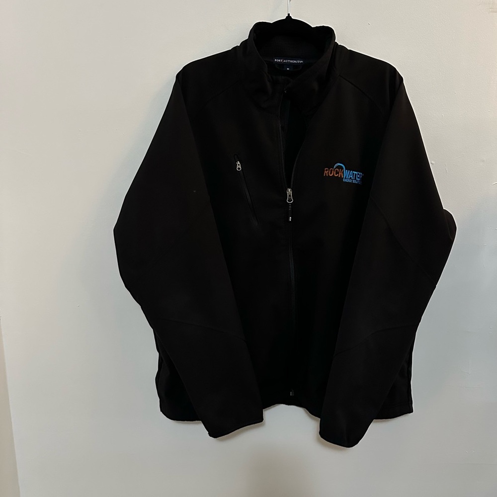 Port Authority Rock Water Logo Men’s XL Black Polyester Blend Full Zip Jacket